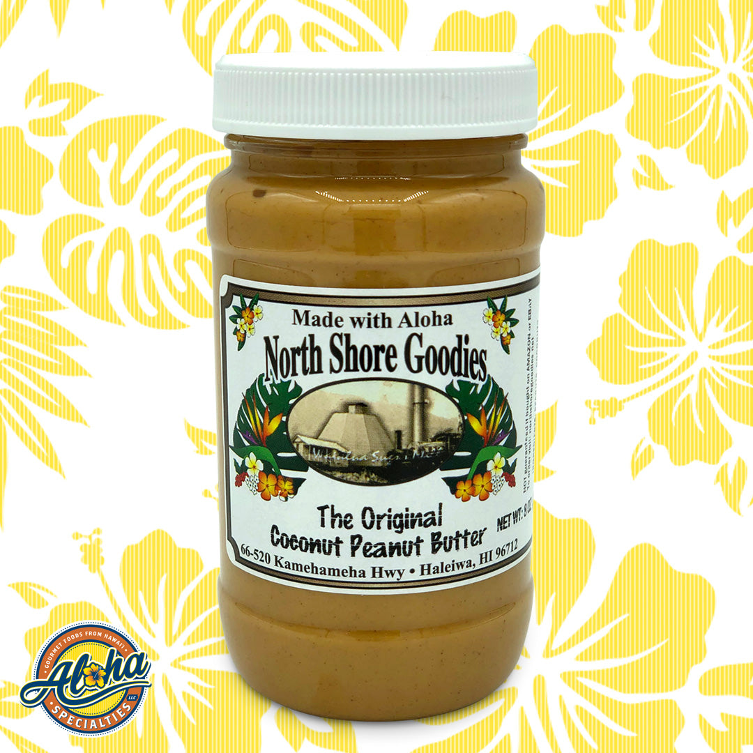 North Shore Goodies The Original Coconut Peanut Butter 8oz Jar Aloha