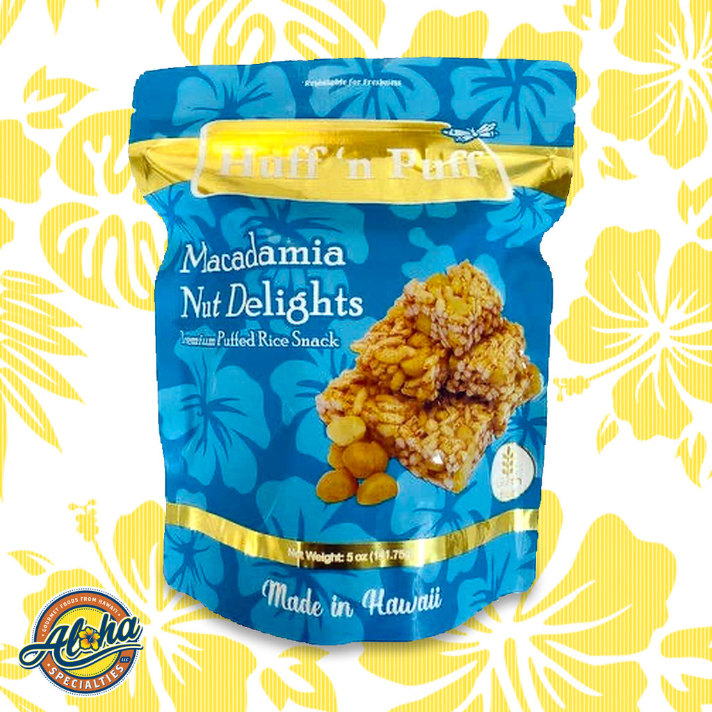 Huff n Puff Macadamia Nut Delights Okoshi 5oz. Bag