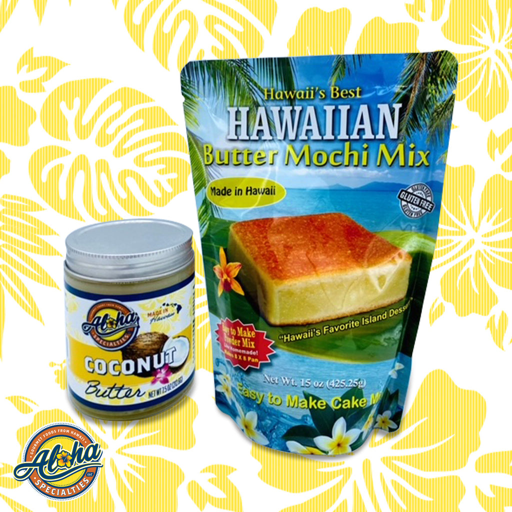 Hawaii's Best Hawaiian Butter Mochi Mix with Aloha Specialties Coconut Butter