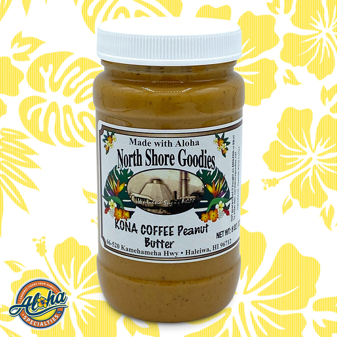 North Shore Goodies Kona Coffee Peanut Butter 8oz 8 oz. Jar Aloha